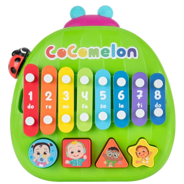 Xilófono CocoMelon Shape 'N Sort con colores y formas del arcoíris