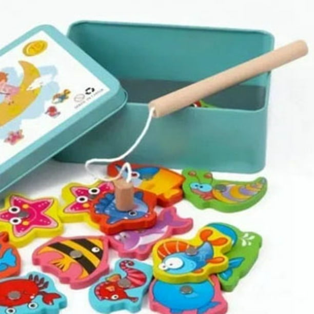 Juguete de pesca para bebés, juego de pesca magnético, delicado juguete de pesca magnético para bebés, juego de pesca magnético resistente y duradero