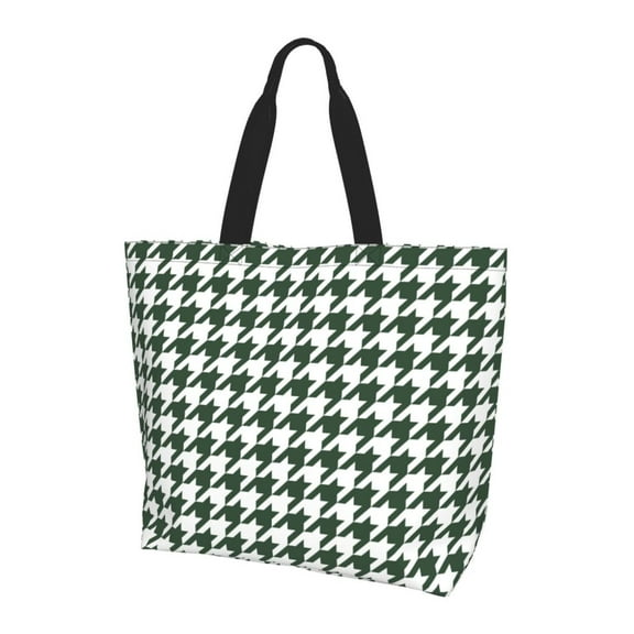 Bingfone Canvas Tote Bag for Women with Inner Pocket Aesthetic Cute Shopping Tote Bags Reusable Grocery Bags- Scottish Checkered
