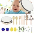 thumbnail image 1 of Juego de 10 Instrumentos Musicales de Percusión para Niños: Tamborín, Claves, Maracas, Campana, Triángulo, Cascabeles, Castañuelas, Campana de Muñeca y Más. Ideal para Estimular la Creatividad, 1 of 7