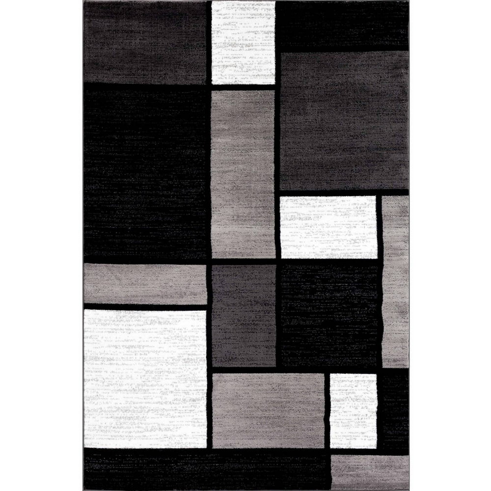 World Rug Gallery Contemporary Modern Boxes Area Rug or Runner