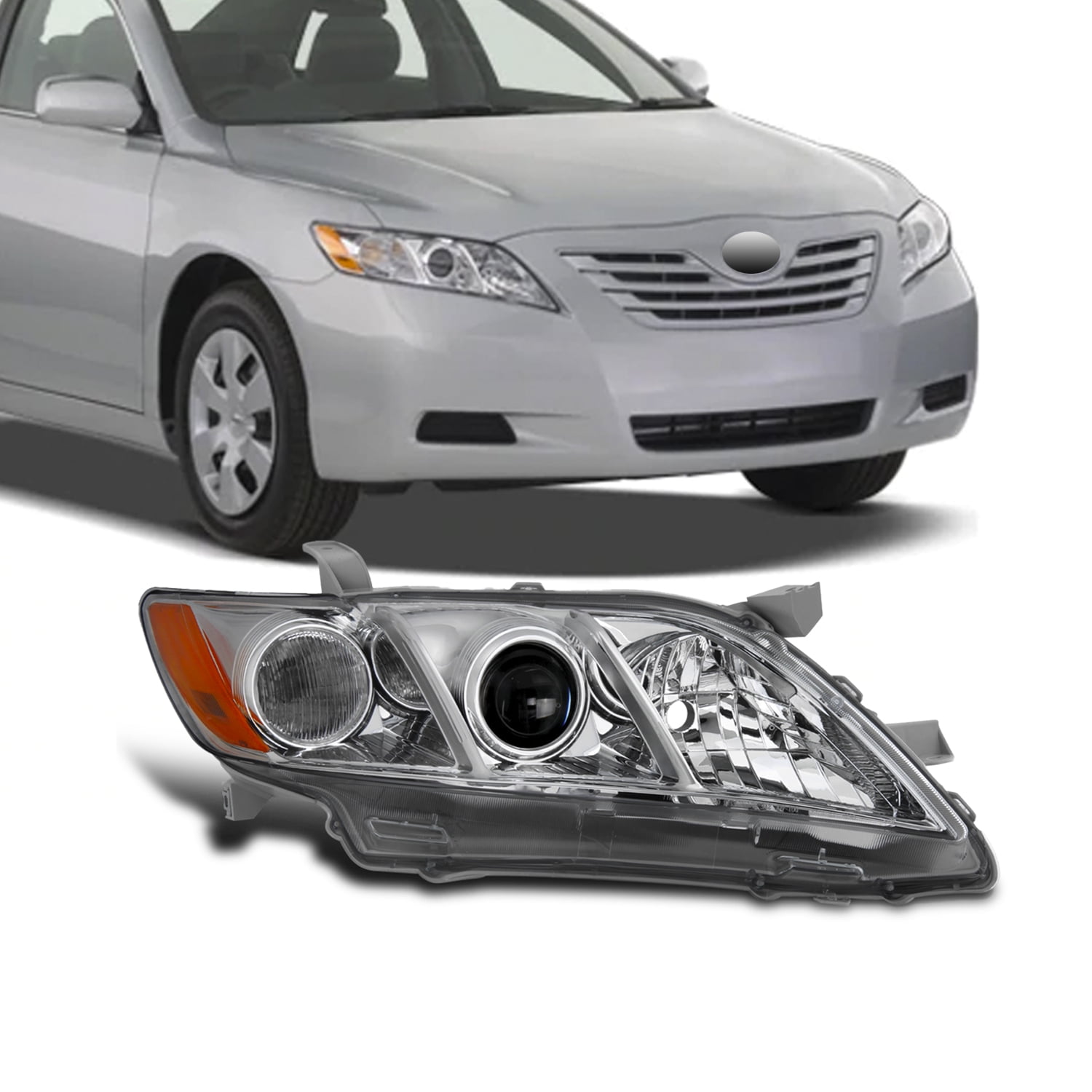 Headlights Headlamps Left & Right Pair Set for 07-09 Toyota Camry US Models 