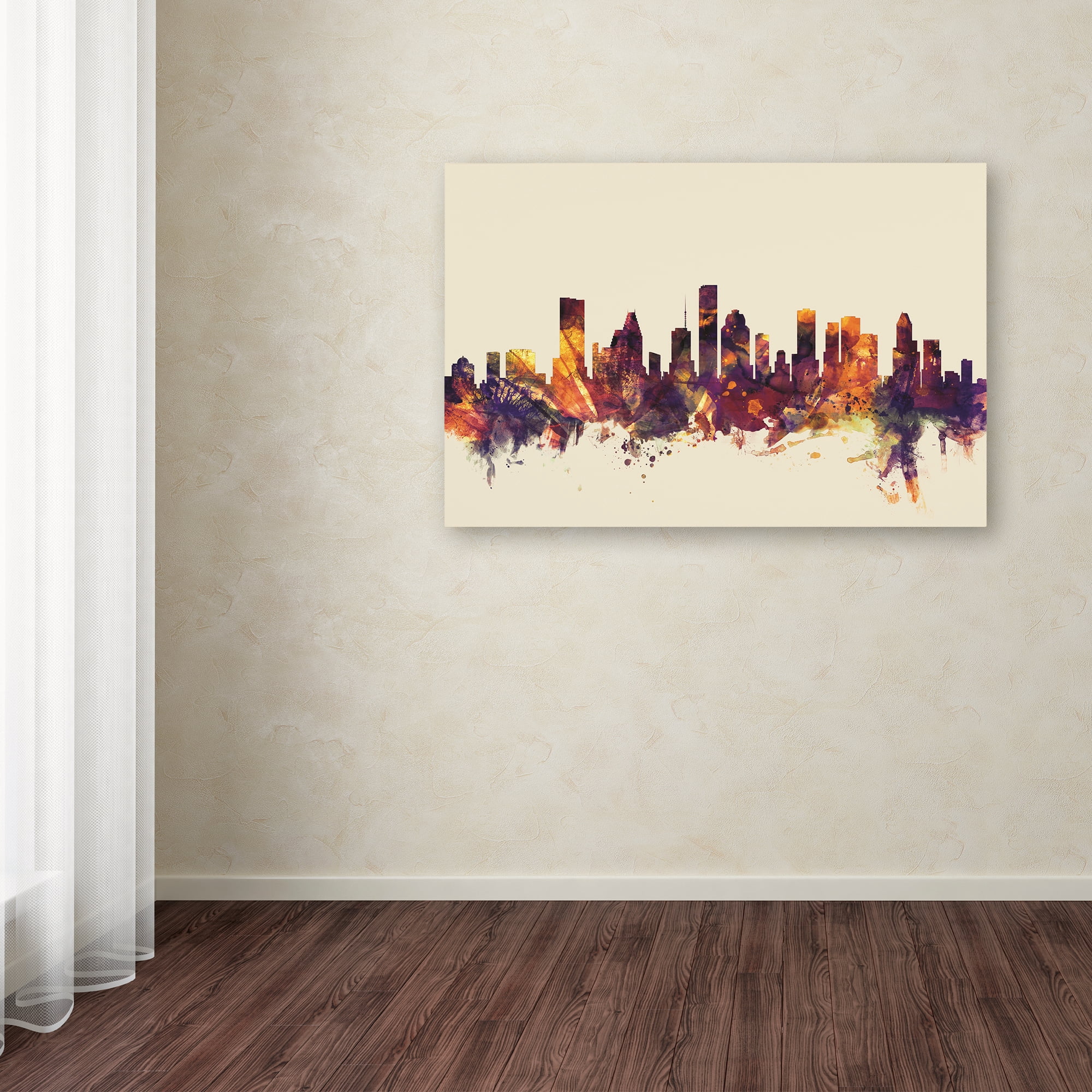 Trademark Fine Art 'Houston Texas Skyline' Canvas Art by Michael Tompsett