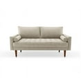 thumbnail image 2 of Enor Furniture Jaiden 70" Square Arm Modern Velvet & Wood Sofa in Beige, 2 of 2