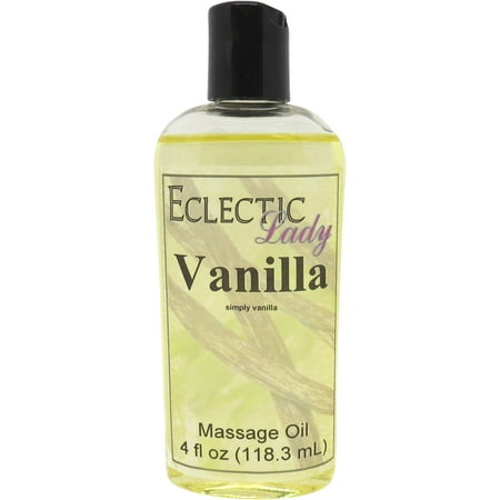 Vanilla Massage Oil by Eclectic Lady, 4 oz, Sweet Almond Oil and Jojoba Oil