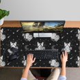 thumbnail image 4 of Long Mouse Pads for Desk,Black White Cat Rose Moon Star Pattern Desk Mats on Top Of Desks, Desk Mouse Pad Extra Large with 3mm Non-Slip Base and Stitched Edge for Gaming,Office,Work,Home 47.3"x23.6", 4 of 6