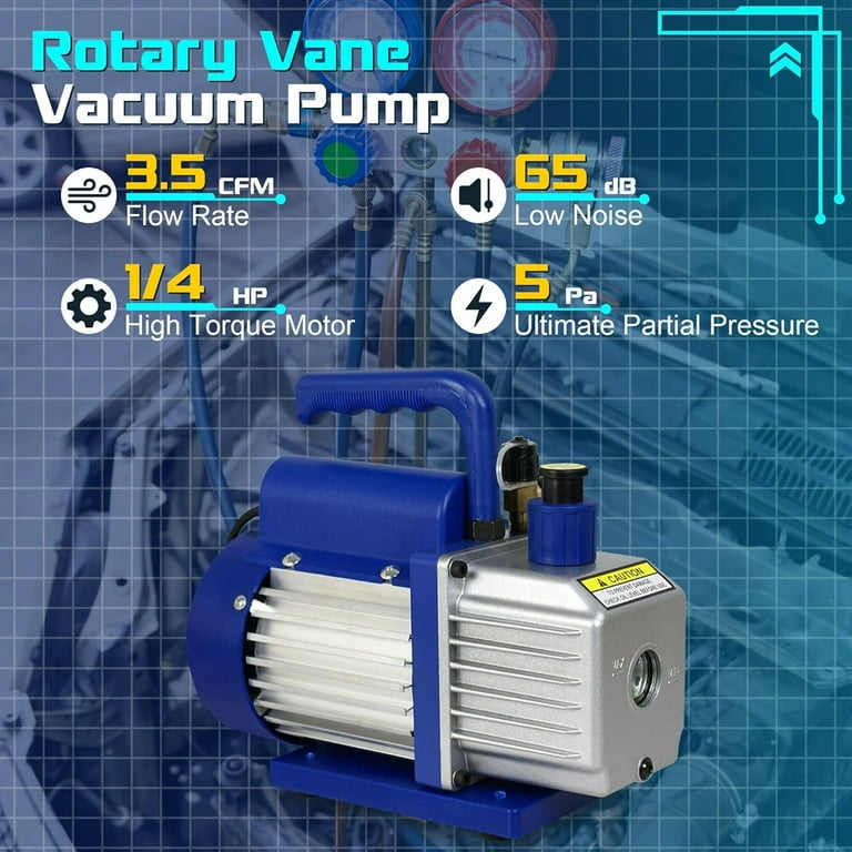 Zeny 3,5CFM Single-Stage 5 Pa Rotary Vane Economy Vacuum