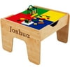 KidKraft Personalized 2-in-1 Activity Table with Brown Serif - Joshua