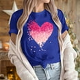 thumbnail image 5 of Rciityk Womens Summer Tops Casual Short Sleeve Shirts Valentine's Day Fashion Round Neck Heart Graphic Print Pullover Tee Blouses, 5 of 7