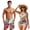 250th Anniversary Flag, variant on Blue Palm Trees Matching Couples Swimsuits Women Bikini Sets 2 Piece Wrap Front Crisscross Tie Back Bathing Suit Mens Swim Trunks Surfing Board Shorts, Drawstring Closure