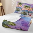 thumbnail image 4 of Erosebridal Watercolor Tropical Ocean Beach Twin Quilt Set for Boys Girls,Teens Summer Holiday Palm Tree Starfish Twin Coverlet Set, 4 of 7