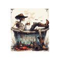 thumbnail image 3 of Fabric Shower Curtain Liner Polyester Reinforced Rustproof Halloween Design Water Resistant Machine Washable for Bathroom Tub Enclosure, 3 of 5