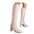 thumbnail image 3 of YLYL Women Knee High Boots Chunky Block Heel Pointed Toe Fall Winter Riding Long Boots with Side Zipper, 3 of 9
