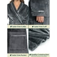 thumbnail image 4 of PAVILIA Robes For Women, Fleece Soft Fluffy Bathrobe, Plush Cozy Long Spa Robe, Satin Trim (2XL/3XL, Grey), 4 of 9