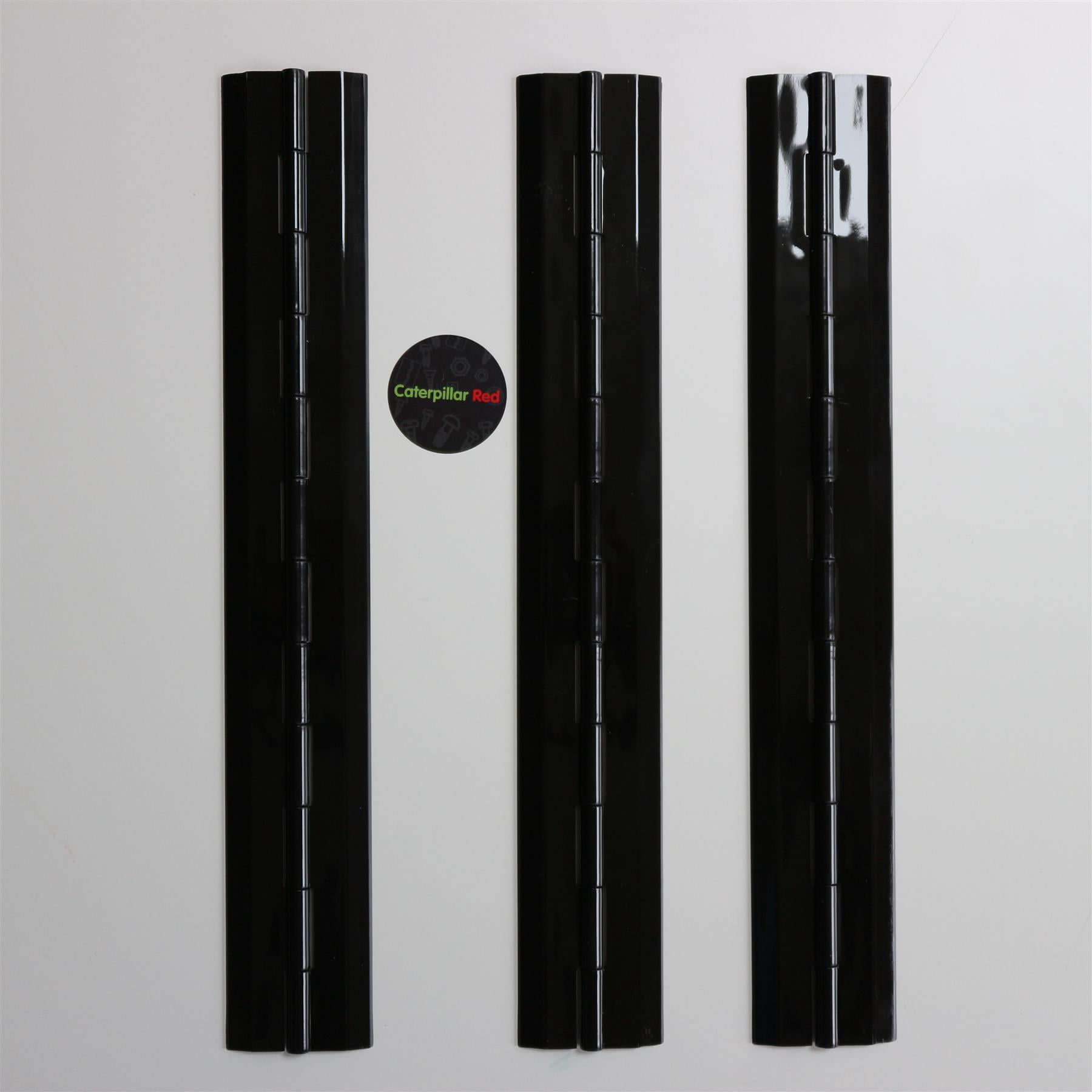 3 x 300mm BLACK, Continous Acrylic Piano Hinges,