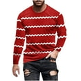thumbnail image 2 of UVEASISHA Mens Big and Tall Striped T Shirts Fall Fashion Hipster Graphic Tees Slim Fit Casual Crewneck Muscle Tee Soft Stretchy Athletic Tops Red XL, 2 of 5