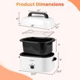 thumbnail image 3 of Costway 22QT Electric Roaster Oven with Visible & Self-Basting Lid, Removable Pan & Rack White, 3 of 9