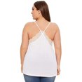 thumbnail image 4 of Camiseta sin mangas con cuello en V para mujer con tirantes finos y encaje Adepaton LRWJ117-5, 4 of 6