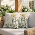 thumbnail image 3 of Pillow Covers 20x20 Set of 2, Yellow Spring Floral Square Throw Pillow Covers for Couch/Sofa/Living Room, Summer Botanical Flowers Rustic Decorative Soft Pillowcases for Couch Throw Pillows, 3 of 9