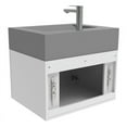 thumbnail image 2 of Nile 24" White Wood Floating Vanity with Gray Top and Brushed Nickel Trim, 2 of 10