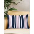 thumbnail image 2 of Outdoor Pillows Waterproof, Navy Blue Pink Striped Bedding Throw Pillows with Insert for Couch Sofa Bed, Modern Minimalist Ombre Lines 12x20 Inch Pillowcases Decorative Camping Patio Pillow Set of 1, 2 of 8