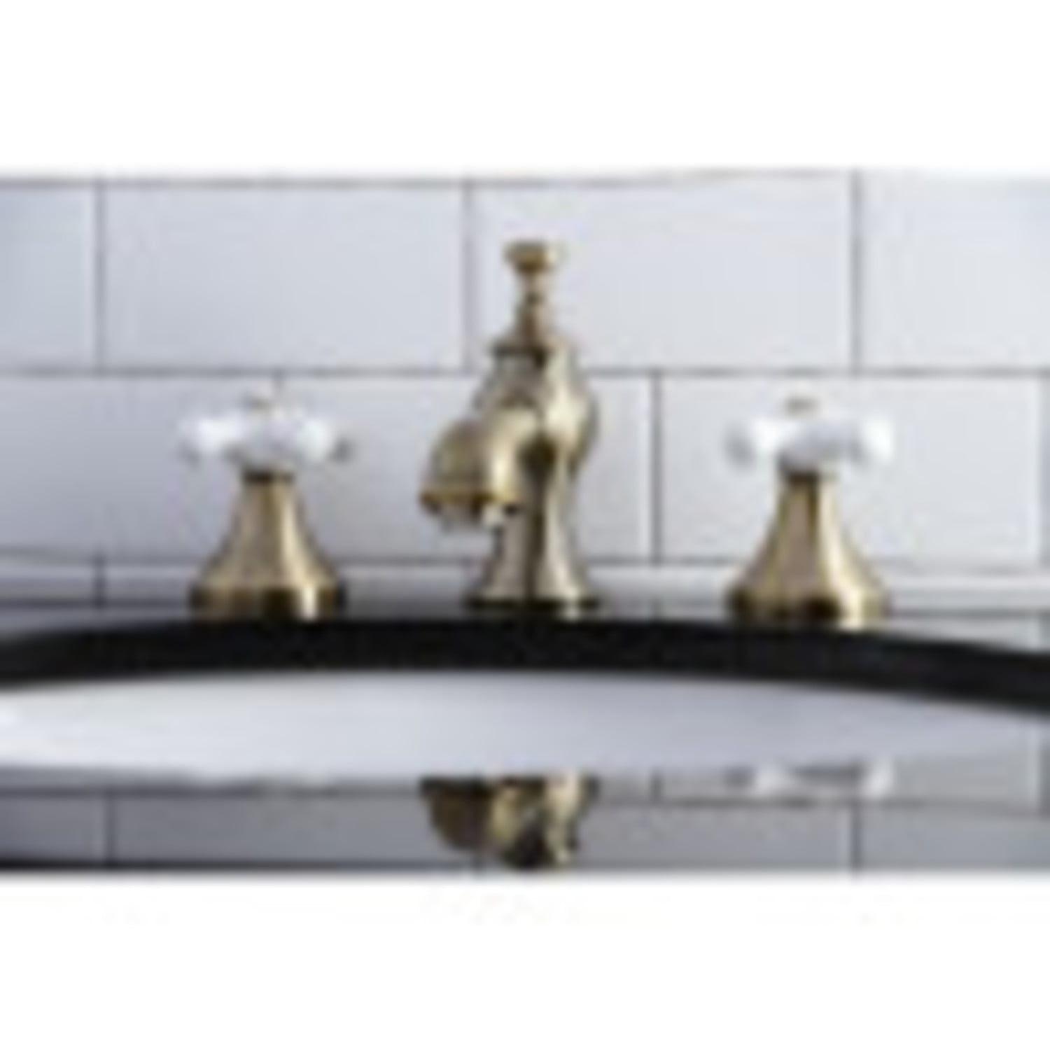 Kingston Brass KC7063PX Vintage 8 in. Widespread Bathroom Faucet, Antique Brass