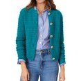 thumbnail image 1 of Suéter PRETTYGARDEN para mujer, cárdigan azul con botones, talla M, 1 of 6