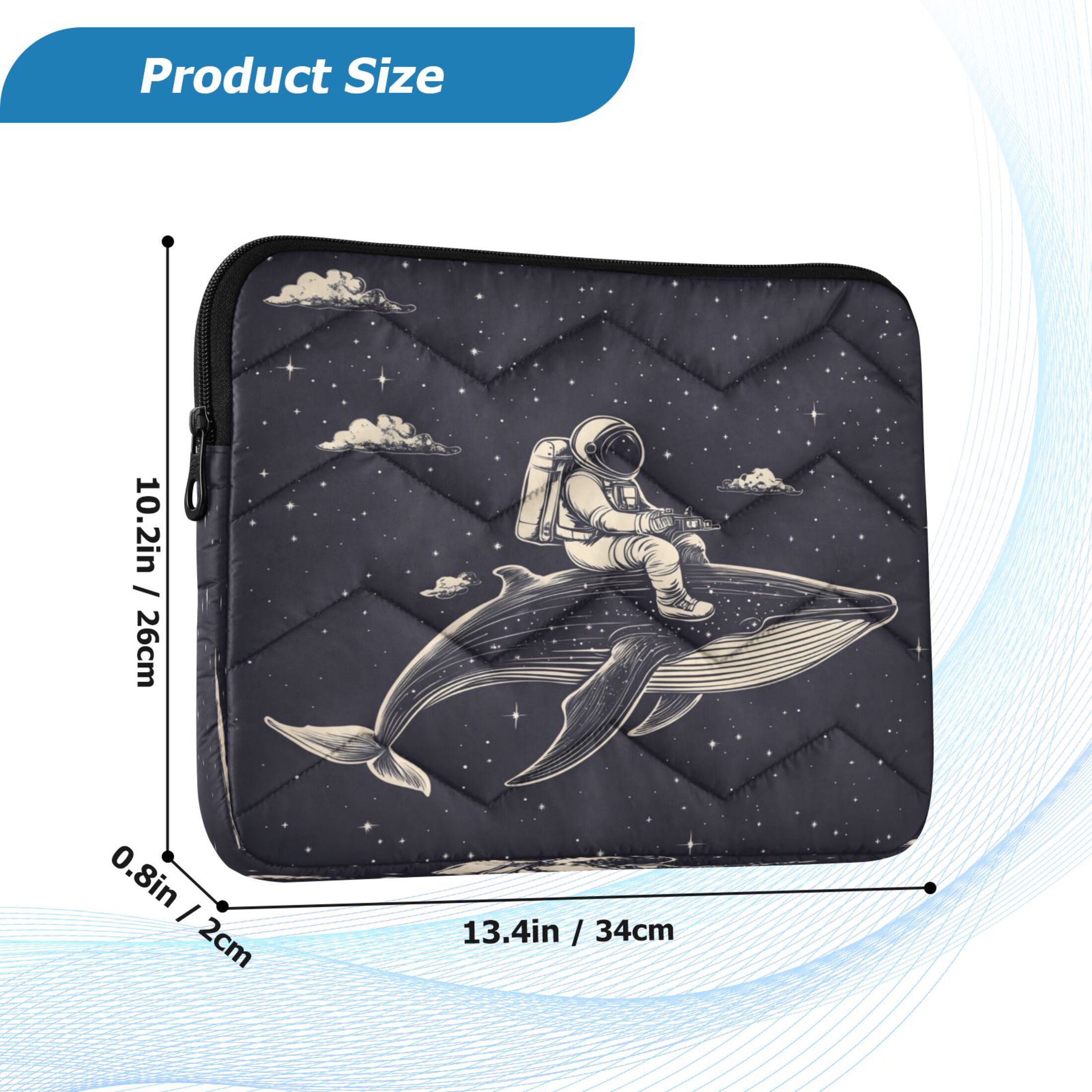 WOBOGO Whale Riding Astronaut Pattern Laptop Sleeve 13.4 inch ...