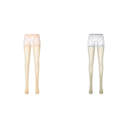 2-Pack Womens Oil Glossy Crotchless Pantyhose Stockings Stretchy Tights Sports Lingerie Japanese Lingerie Japanese Panties And Bra Bustier Corset Lingerie Set for Women Fishnet Lingerie Dress for