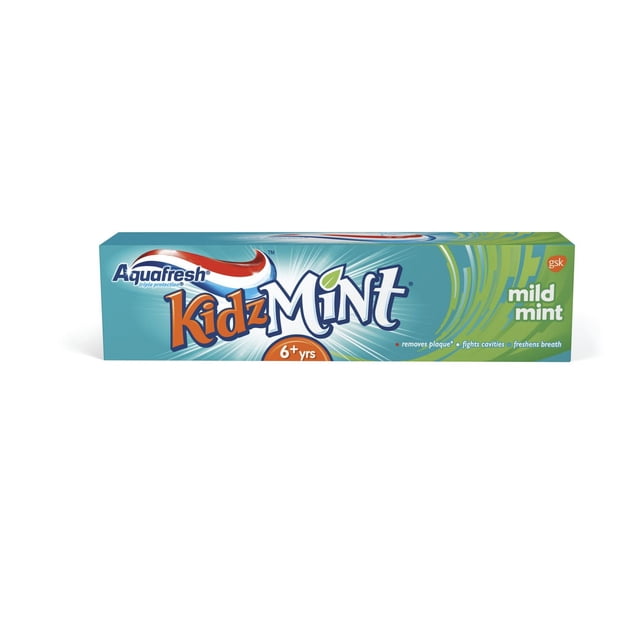 Aquafresh Kids Toothpaste with Fluoride, Plaque Remover, Fresh Breath and Cavity Protection, Mild Mint, 90 mL