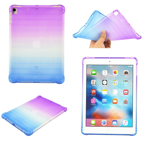 Rainbow Translucent Back Cover Case for Apple 10.2-inch iPad (9th/8th/7th Gen - 2021 2020 2018 Release) Tablet - TECH CIRCLE Slim Thin Lightweight Case Protective Cute Back Cover (Purple Blue)