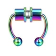 thumbnail image 2 of Opvise Nose Ring Reusable Non Piercing Alloy Fake Magnetic Horseshoe Nose Ring for Party, 2 of 8