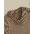 thumbnail image 6 of FEORJGP Toddler Sweater Vest Sleeveless Kniwear Waistcoat Lightweight V Neck Pullover Solid Color Knitted Tank Tops Loose Casual Clothes for Fall Winter, 6 of 9