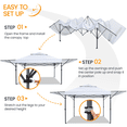 thumbnail image 5 of Alden Design 10x17 2-tiered Pop-up Gazebo Canopy with Tilt Angle-adjustable Double Awnings, White, 5 of 10