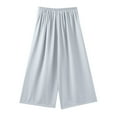 thumbnail image 7 of EDFBUYKRS Female Women Pants Casual Sweat Pants Women Baggy Packs Womens Wide Leg Cropped Suit Pants Work Business Summer Pleated Waisted Side Zipper up Trousers with Pockets S, 7 of 7