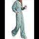 thumbnail image 3 of Conjunto Deportivo para Mujer: Sudadera con Capucha y Cremallera de Larga con Pantalones de Color Liso con Cordones - Conjunto de Dos Piezas Verde S, 3 of 7
