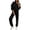 Black, variant on Women's 2 Piece Tracksuit Set Half Zip StAnd Collar Long Sleeve Top Side Stripe Jogger Pants Elastic Waist Relaxed Fit Casual Outfit for Fall Spring Daily Wear Brown_#51 S