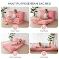 thumbnail image 2 of GOODONE Folding Beanbag Sofa Bed,Corduroy Memory Foam Convertible Floor Mattress,with Removable and Washable Cover,Suitable for Adults,Ideal for Living Room and Bedroom,Pink,Full, 2 of 9