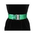 thumbnail image 4 of Cinturones de cintura ancha con purpurina para mujer, hebillas entrelazadas, decoración de lentejuelas, cinturones elásticos, 2 uds. Verde 60cm/23.62, 4 of 6
