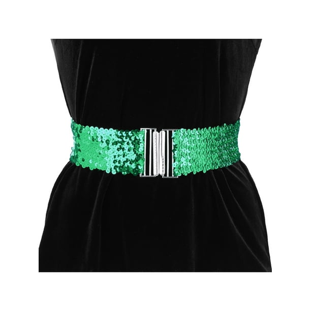 INSPIRE CHIC Women's Plus Size Stretchy Waist Belts Metal Interlock Buckles  Sequins Decor Belts for Dresses Green 60cm/23.62" - Walmart Business  Supplies