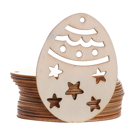 Cheapark Easter Decoration Wooden Pendant Holiday Accessories 10pc