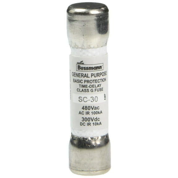 Cooper Bussmann SC-30, 30A, 480VAC/300VDC, Time-Delay Class G Electrical Fuse
