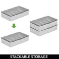 thumbnail image 3 of mDesign Plastic Stackable Eyeglass Organizer, 5 Sections, 2 Pack, Gray/Clear, 3 of 9
