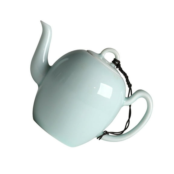 Vintage Porcelain Ceramic Teapot 200ml Chinese Kung Fu Style Tea Kettle for Home Brewing and Coffee Hot Water Pot