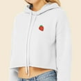 thumbnail image 5 of Dalix Strawberry Embroidered Fleece Cropped Hoodie Cold Fall Winter Women in White S Small, 5 of 5