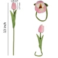thumbnail image 4 of Morttic 20pcs Artificial Yellow Tulip Flowers Faux Tulip Stems PU Real Touch Tulips for Easter Spring Wreath Floral Arrangement Centerpiece Wedding Bouquet Memorial Day Cemetery Decor, Pink, 4 of 6