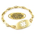 thumbnail image 1 of MedicEngraved Yellow Gold Stainless Steel Custom Medical Alert Bracelet - 6mm Infinity Link, 1 of 7