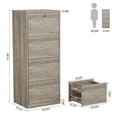 thumbnail image 5 of Tribesigns 4-Drawer File Cabinet for A4/F4/Letter/Legal Size Files, Vertical Wooden Filing Cabinet with Lock for Home Office, Gray, 5 of 9