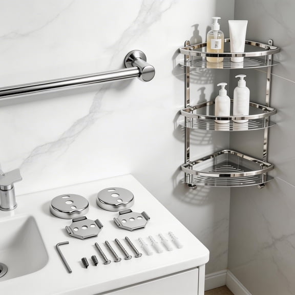 TMWEFUSC Base Spacer for Towel Rack High Strength Stainless Steel Round and Square Mounting Hardware Pack for Bathroom Towel Pole