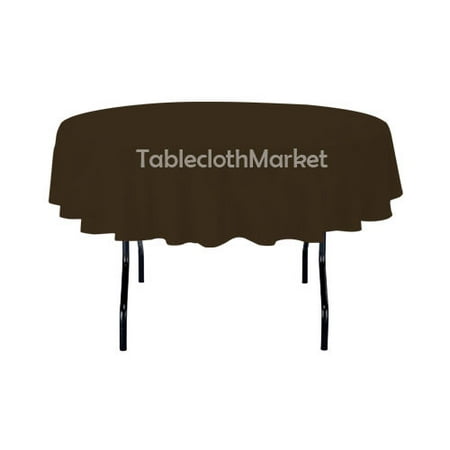 

70 Inch round Polyester Tablecloth 24 COLOR Table Cover Wedding Catering Dinner (Color: Chocolate Brown)